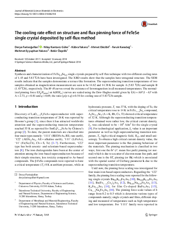 (PDF) The cooling rate effect on structure and flux pinning force of ...