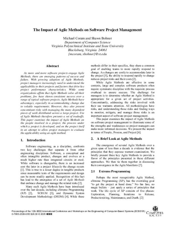 (PDF) The Impact of Agile Methods on Software Project Management