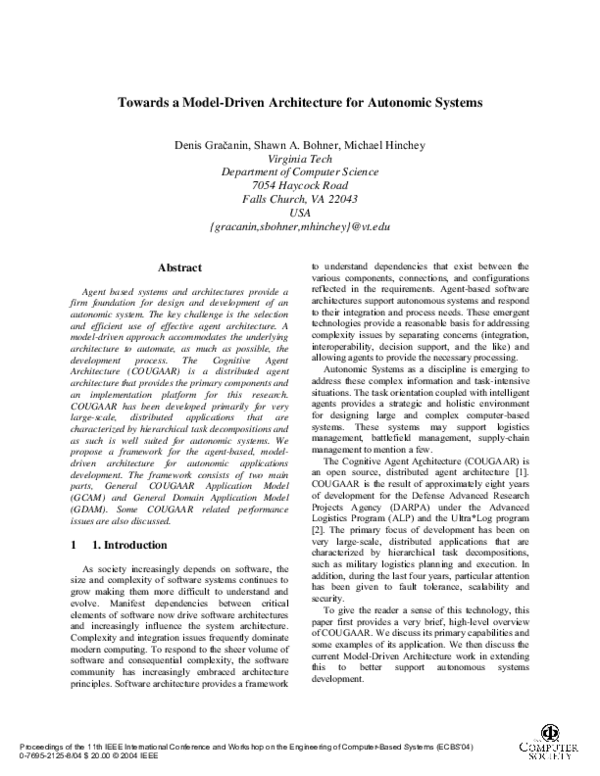 (PDF) Towards a model-driven architecture for autonomic systems