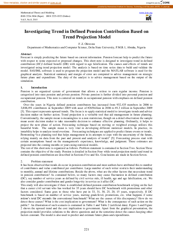 (PDF) Investigating Trend in Defined Pension Contribution Based on ...