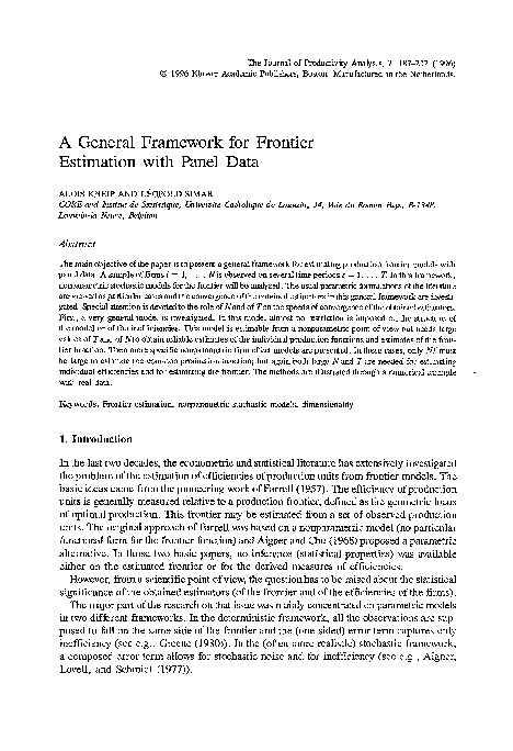(PDF) A general framework for frontier estimation with panel data