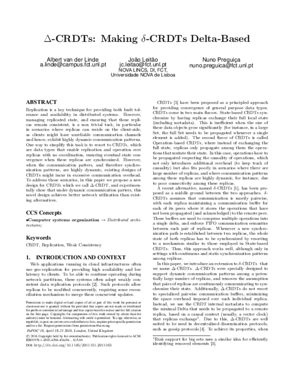 (PDF) Δ-CRDTs: making δ-CRDTs delta-based