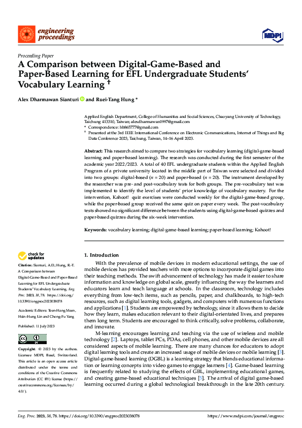(PDF) A Comparison between Digital-Game-Based and Paper-Based Learning ...