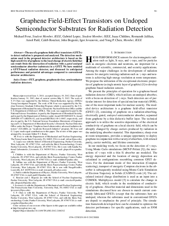 (PDF) Graphene FieldEffect Transistors on Undoped Semiconductor