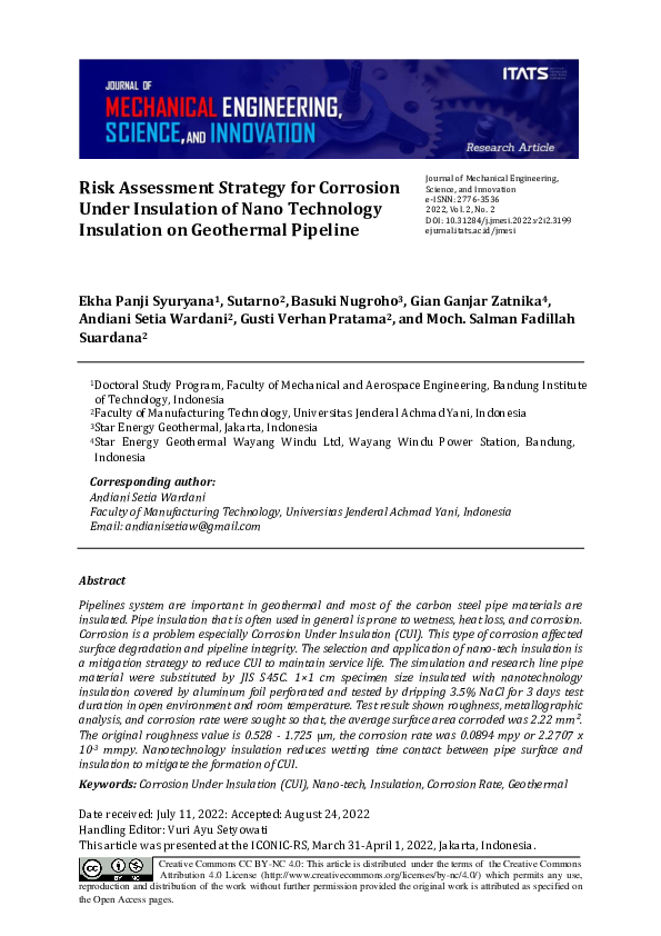 (PDF) Risk Assessment Strategy for Corrosion Under Insulation of Nano ...