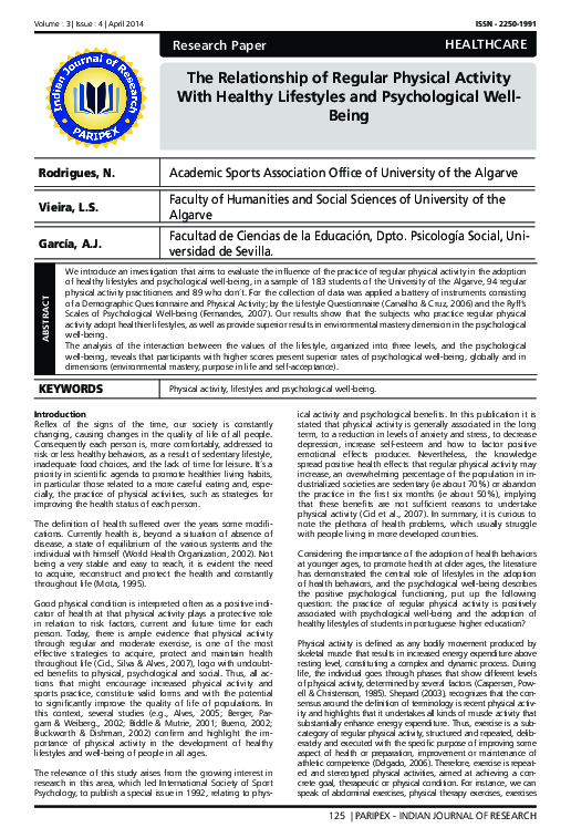 (PDF) The Relationship of Regular Physical Activity With Healthy ...