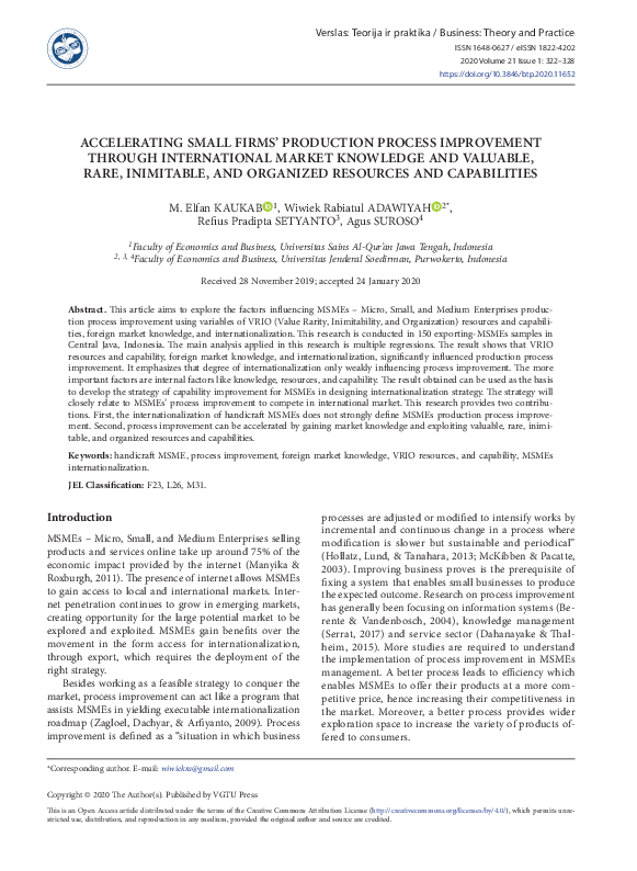(PDF) Accelerating Small Firms’ Production Process Improvement Through ...