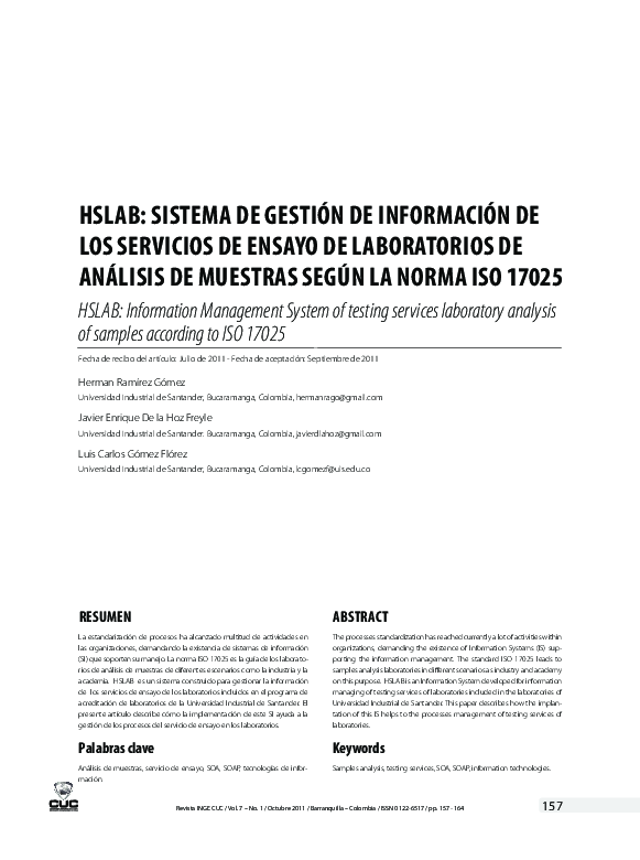(PDF) hSLAB: SISTEMA DE GESTIÓN DE INfORMACIÓN DE LOS SERVICIOS DE ...