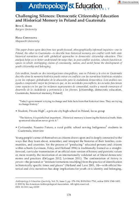 (PDF) Challenging Silences: Democratic Citizenship Education and ...