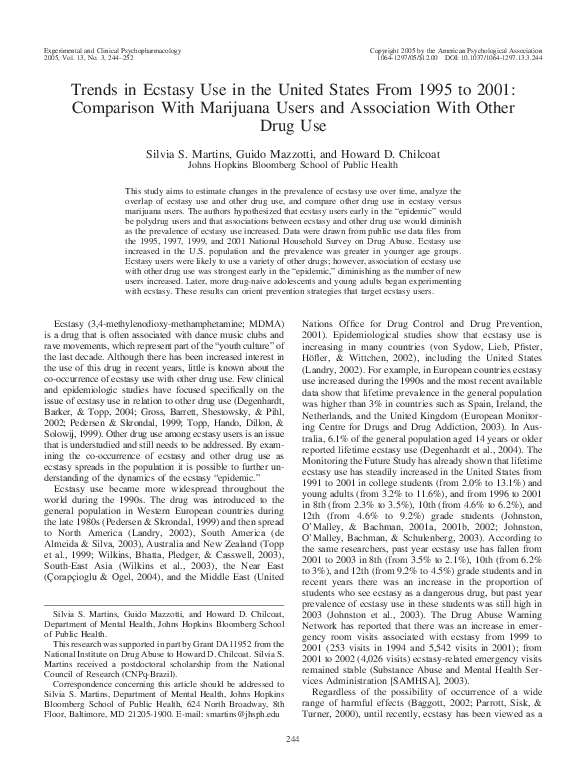 (PDF) Trends in ecstasy use in the United States from 1995 to 2001 ...