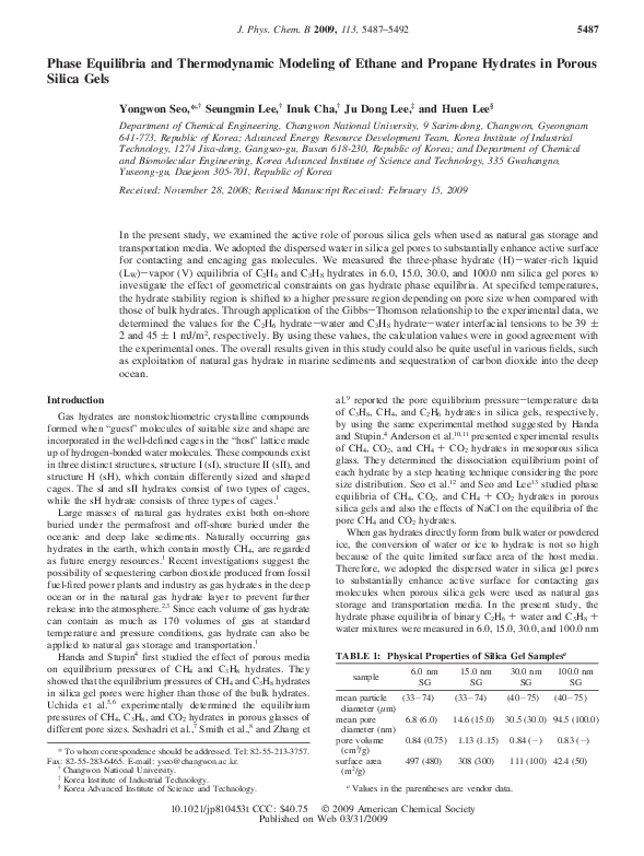 (PDF) Phase Equilibria and Thermodynamic Modeling of Ethane and Propane ...
