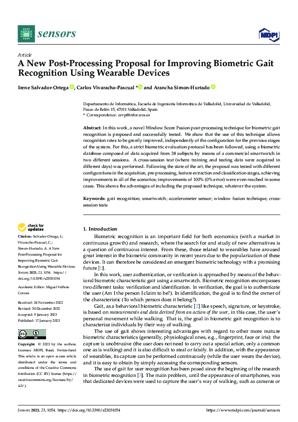 (PDF) A New Post-Processing Proposal for Improving Biometric Gait ...