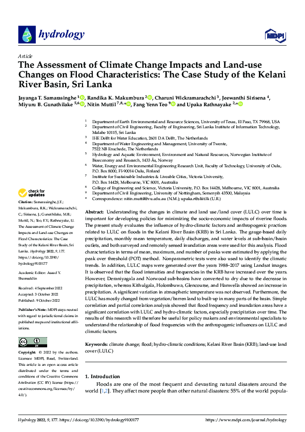 (PDF) The Assessment of Climate Change Impacts and Land-use Changes on ...