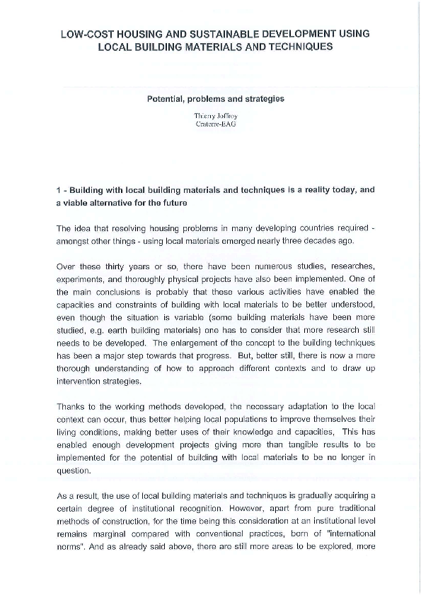 (PDF) Low-cost housing and sustainable development using local building ...