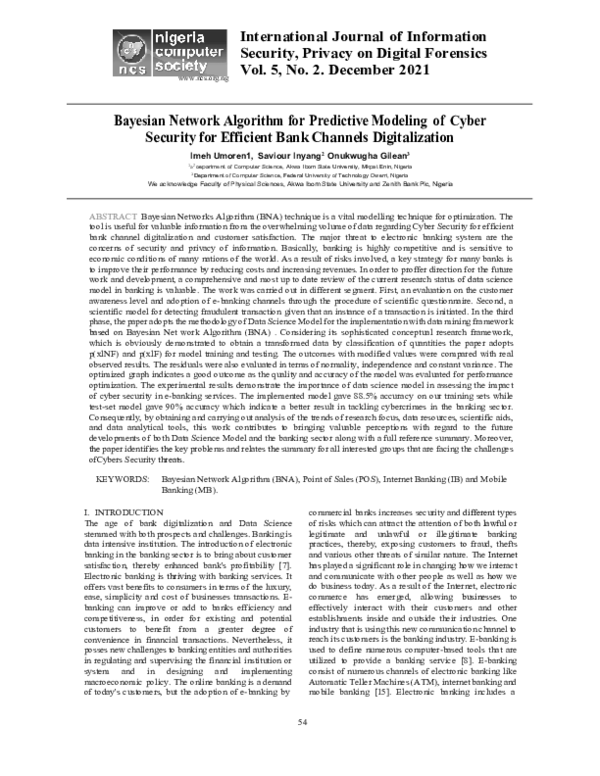 (PDF) Bayesian Network Algorithm for Predictive Modeling of Cyber ...
