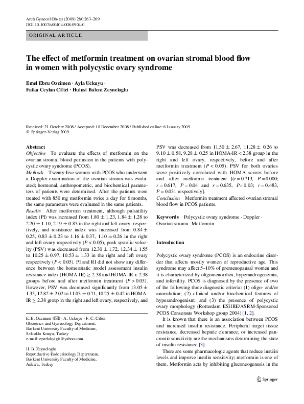 (PDF) The effect of metformin treatment on ovarian stromal blood flow ...