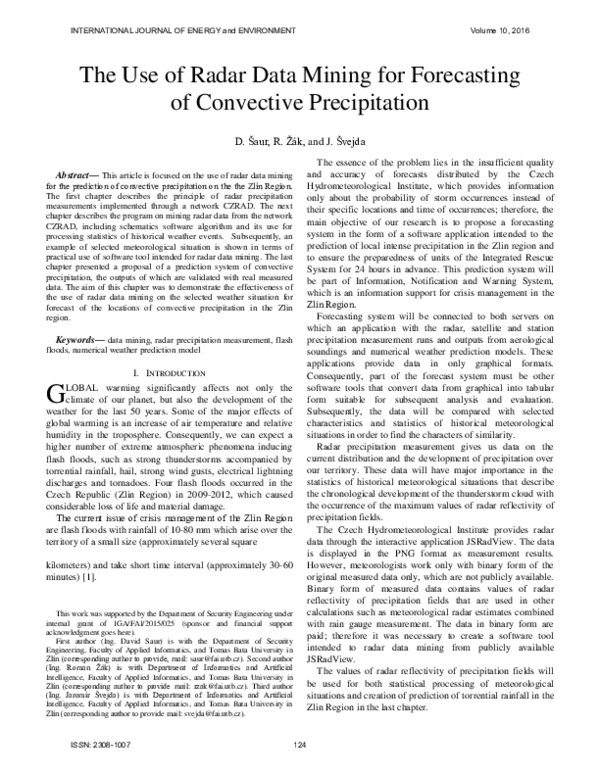 (PDF) The Use of Radar Data Mining for Forecasting of Convective ...