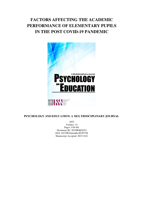 (PDF) Factors Affecting the Academic Performance of Elementary Pupils ...