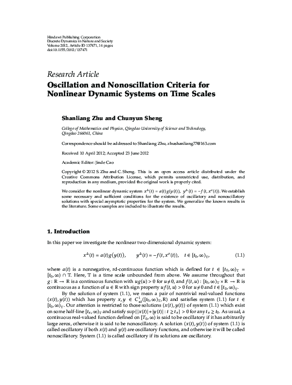 (PDF) Oscillation and Nonoscillation Criteria for Nonlinear Dynamic ...