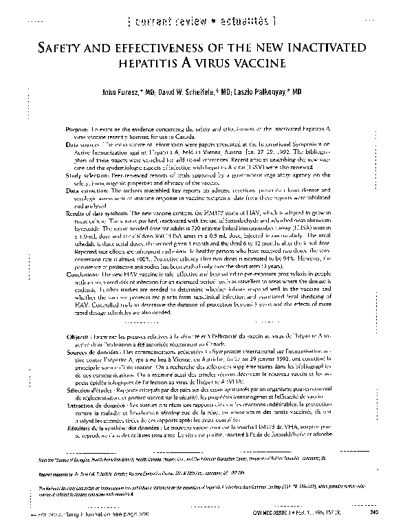 (PDF) Safety and effectiveness of the new inactivated hepatitis A virus ...