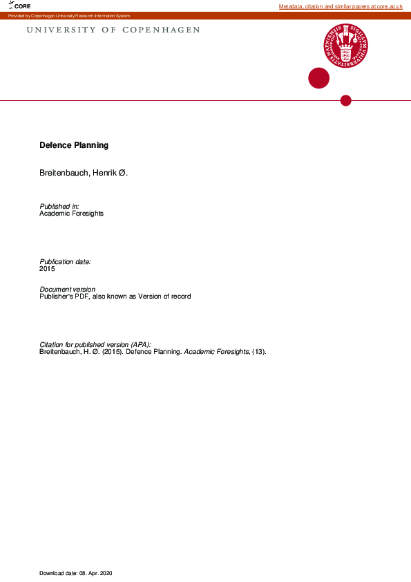 (PDF) Defence Planning