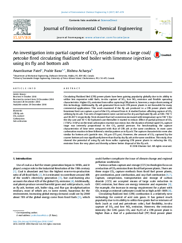 (PDF) An investigation into partial capture of CO 2 released from a ...