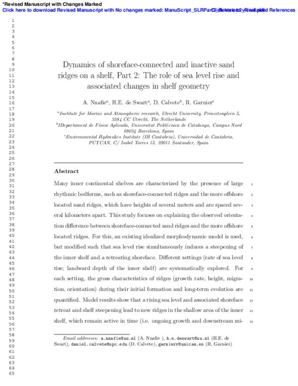(PDF) Dynamics of shoreface-connected and inactive sand ridges on a ...