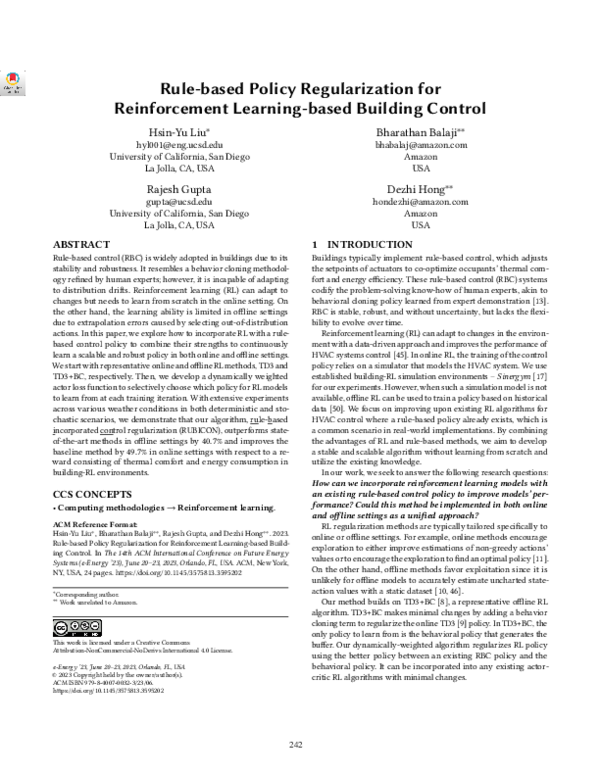 (PDF) Rule-based Policy Regularization for Reinforcement Learning-based ...