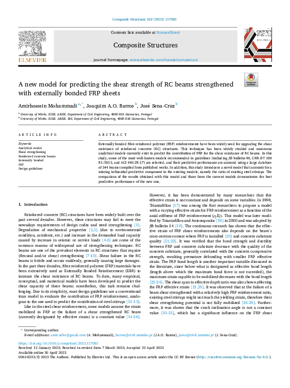 (PDF) A new model for predicting the shear strength of RC beams ...