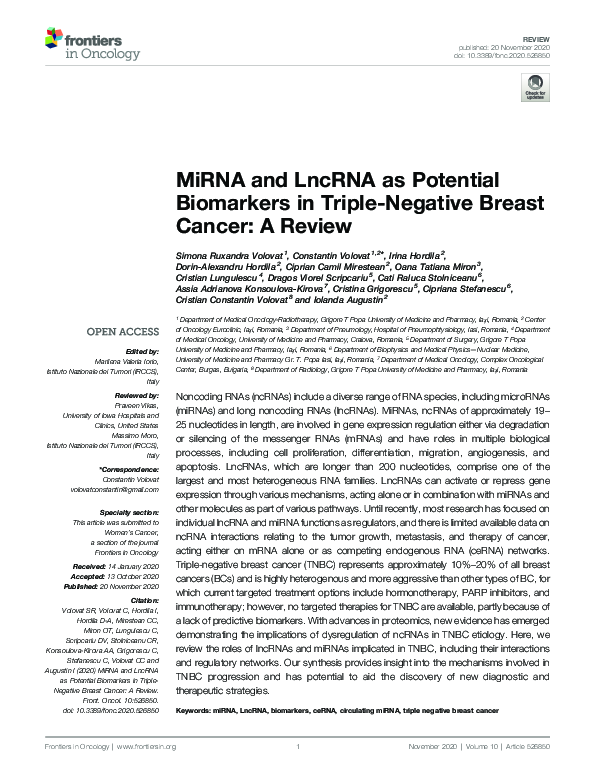 (PDF) MiRNA and LncRNA as Potential Biomarkers in Triple-Negative ...