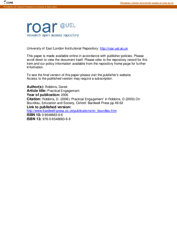 (PDF) Practical Engagement