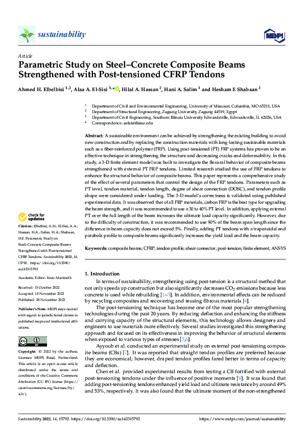 (PDF) Parametric Study on Steel–Concrete Composite Beams Strengthened ...