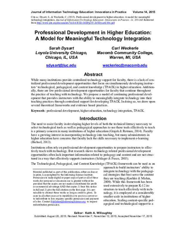 (PDF) Professional Development in Higher Education A Theoretical