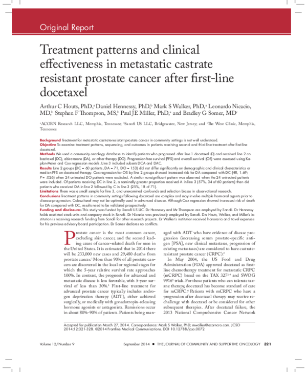 (PDF) Treatment patterns and clinical effectiveness in metastatic ...