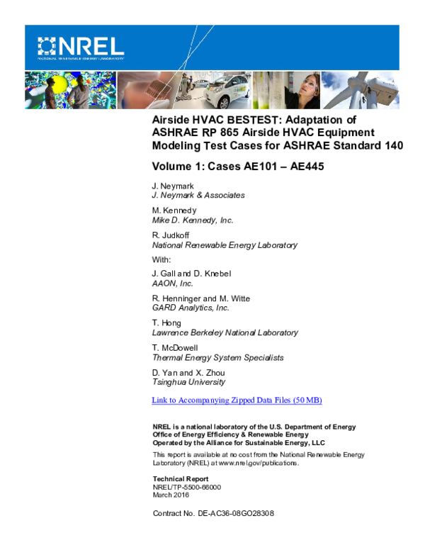(PDF) Airside HVAC BESTEST. Adaptation of ASHRAE RP 865 Airside HVAC ...