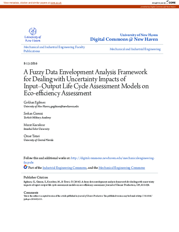 (PDF) A fuzzy data envelopment analysis framework for dealing with ...
