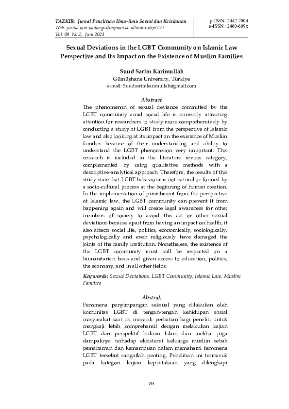 (PDF) Sexual Deviations in the LGBT Community on Islamic Law ...