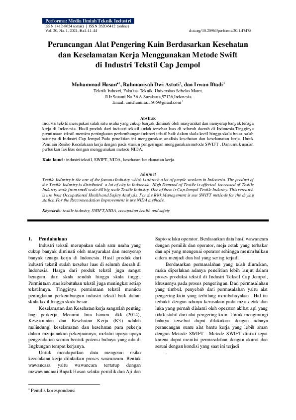 (PDF) Perancangan Alat Pengering Kain Berdasarkan Kesehatan dan ...