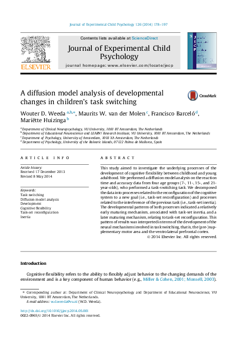 (PDF) A diffusion model analysis of developmental changes in children's ...
