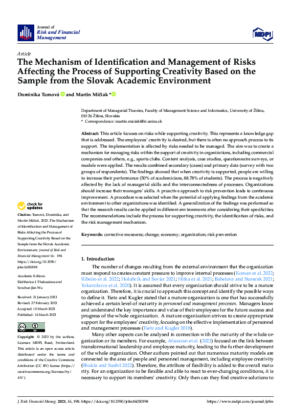 (PDF) The Mechanism of Identification and Management of Risks Affecting ...