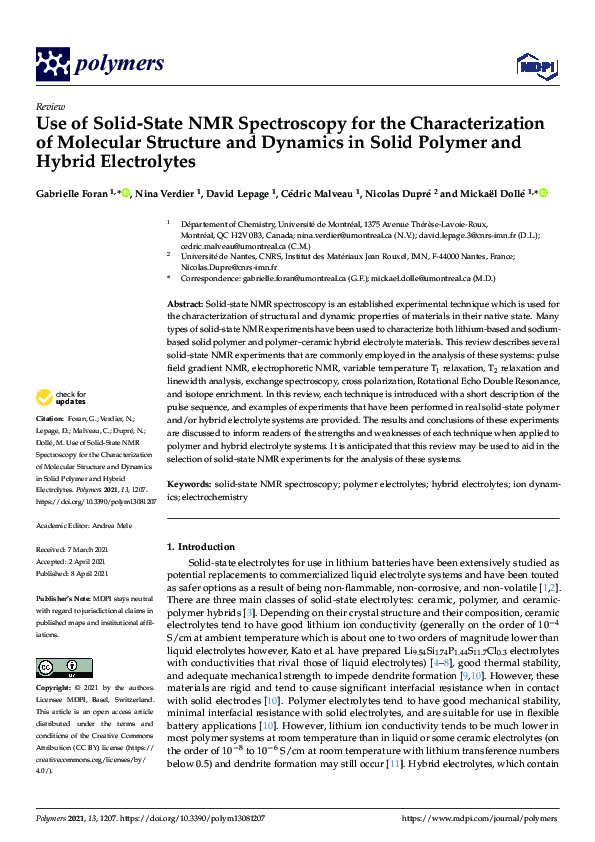 (PDF) Use of Solid-State NMR Spectroscopy for the Characterization of ...