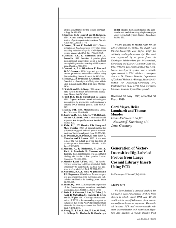 (PDF) Generation of Vector-Insensitive Dig-Labeled Probes from Large ...