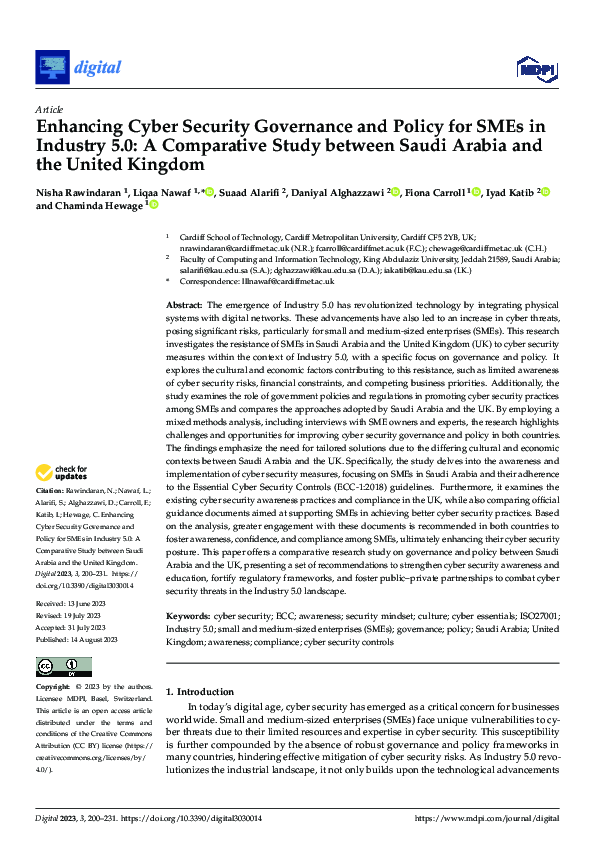 (PDF) Enhancing Cyber Security Governance and Policy for SMEs in ...