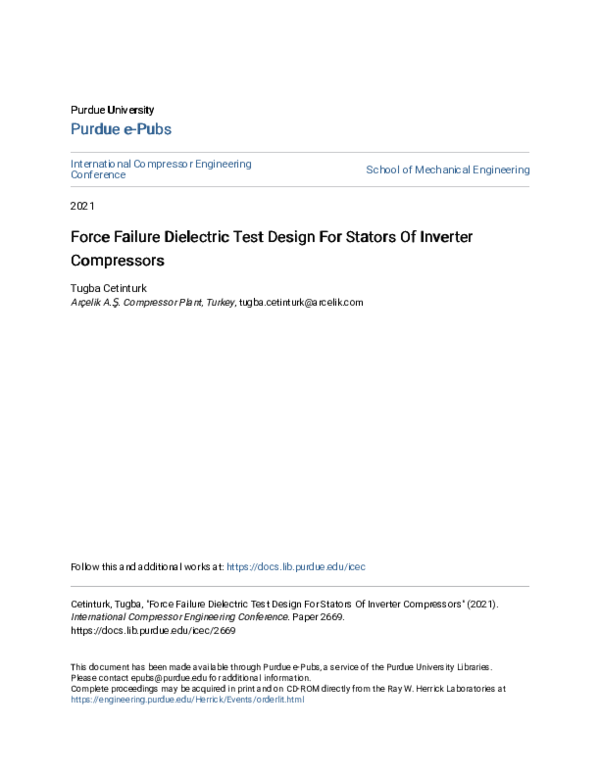 (PDF) Force Failure Dielectric Test Design For Stators Of Inverter ...