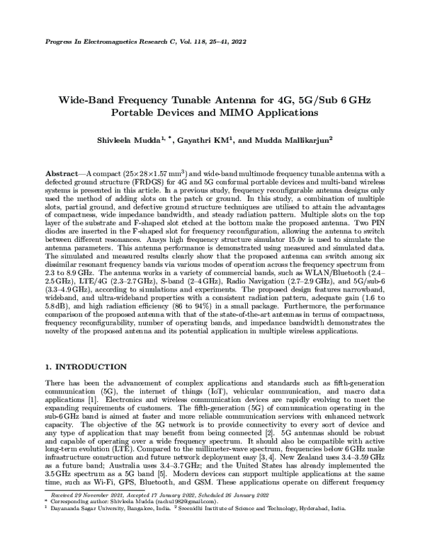 (PDF) Wide-Band Frequency Tunable Antenna for 4G, 5G/SUB 6 GHZ Portable ...
