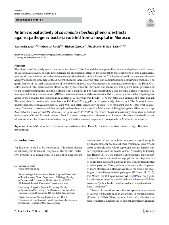 (PDF) Antimicrobial activity of Lavandula stoechas phenolic extracts ...
