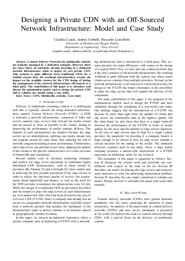 (PDF) Designing a Private CDN with an Off-Sourced Network ...