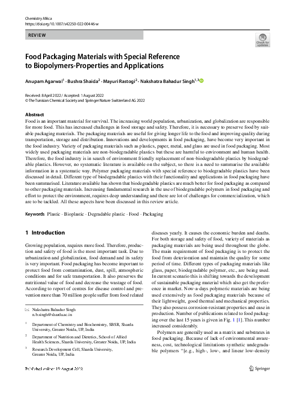 (PDF) Food Packaging Materials with Special Reference to Biopolymers ...