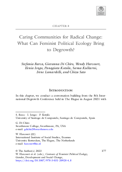 (PDF) Caring Communities for Radical Change: What Can Feminist ...