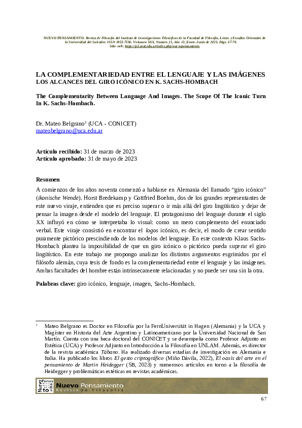 (PDF) La complementariedad entre el lenguaje y las imágenes. Los ...